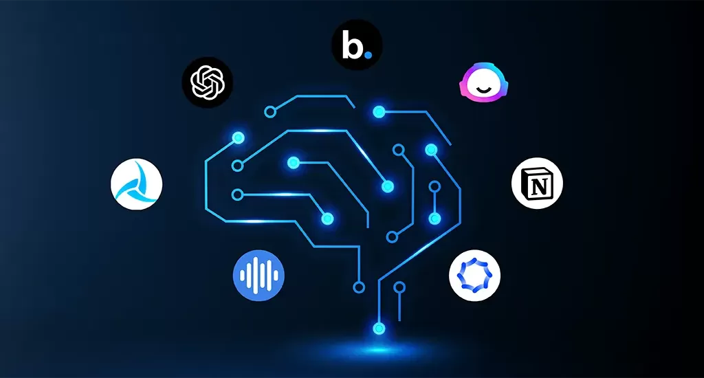 AI and digital marketing technology illustration